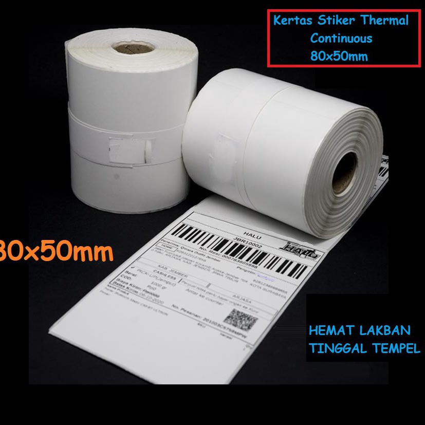 

Paket Hemat Mocute Kertas Stiker Label Printer Thermal 8x5mm Continuous 8 x 12 Meter