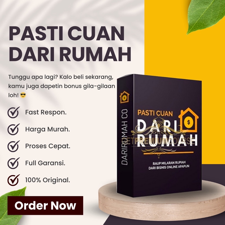 

Harga Promo PASTI CUAN DARI RUMAH RAUP MILYARAN RUPIAH DARI BISNIS ONLINE APAPUN DARIRUMAH CO