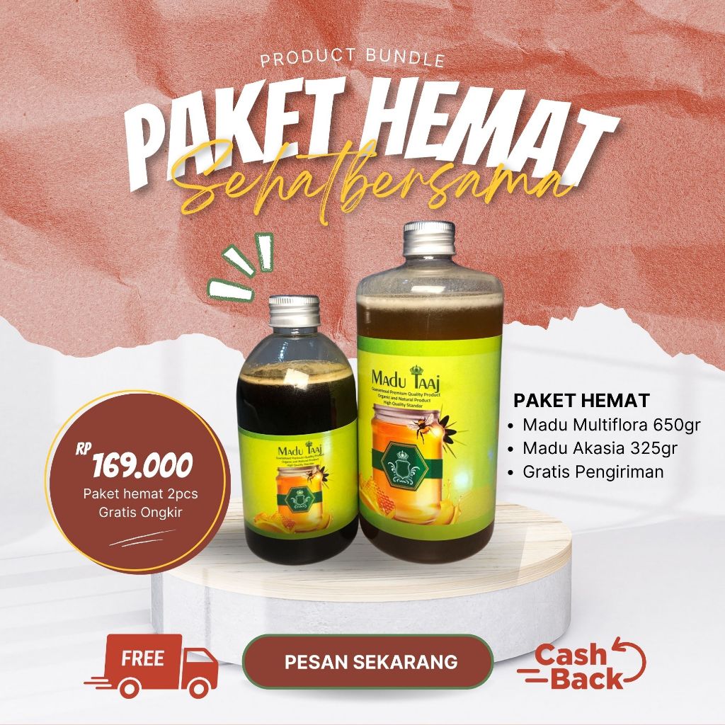 

Paket Hemat Sehat Bersama Madu Taaj (Mix)