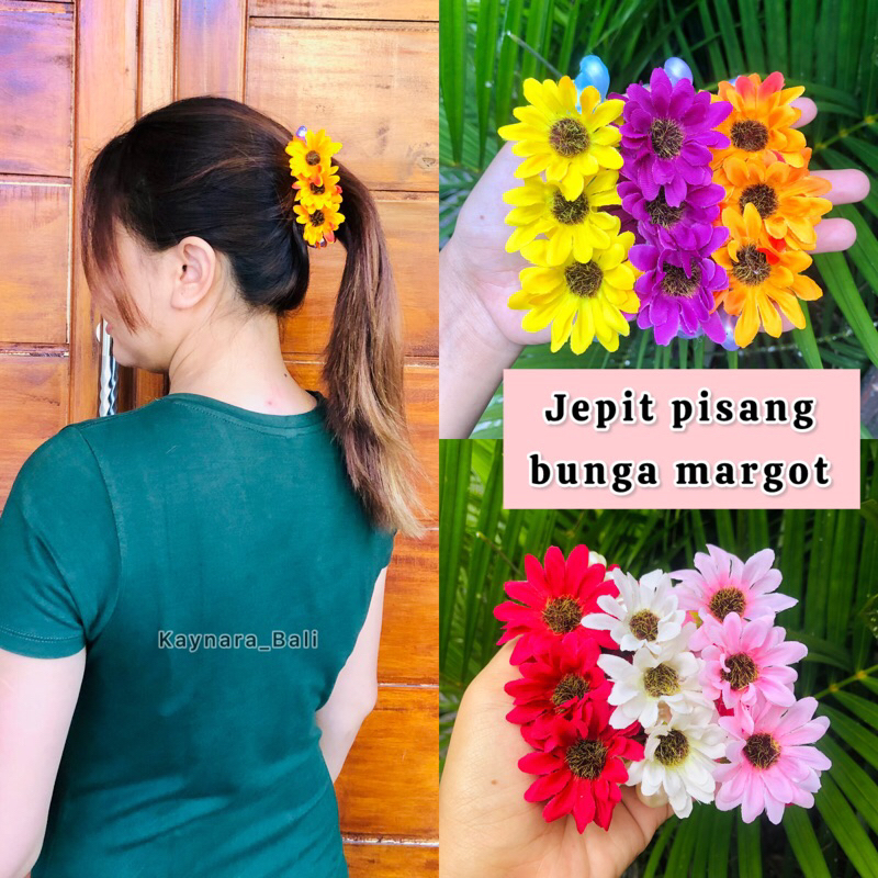 Jepit Pisang Bunga Margot / Jepit Rambut Bunga
