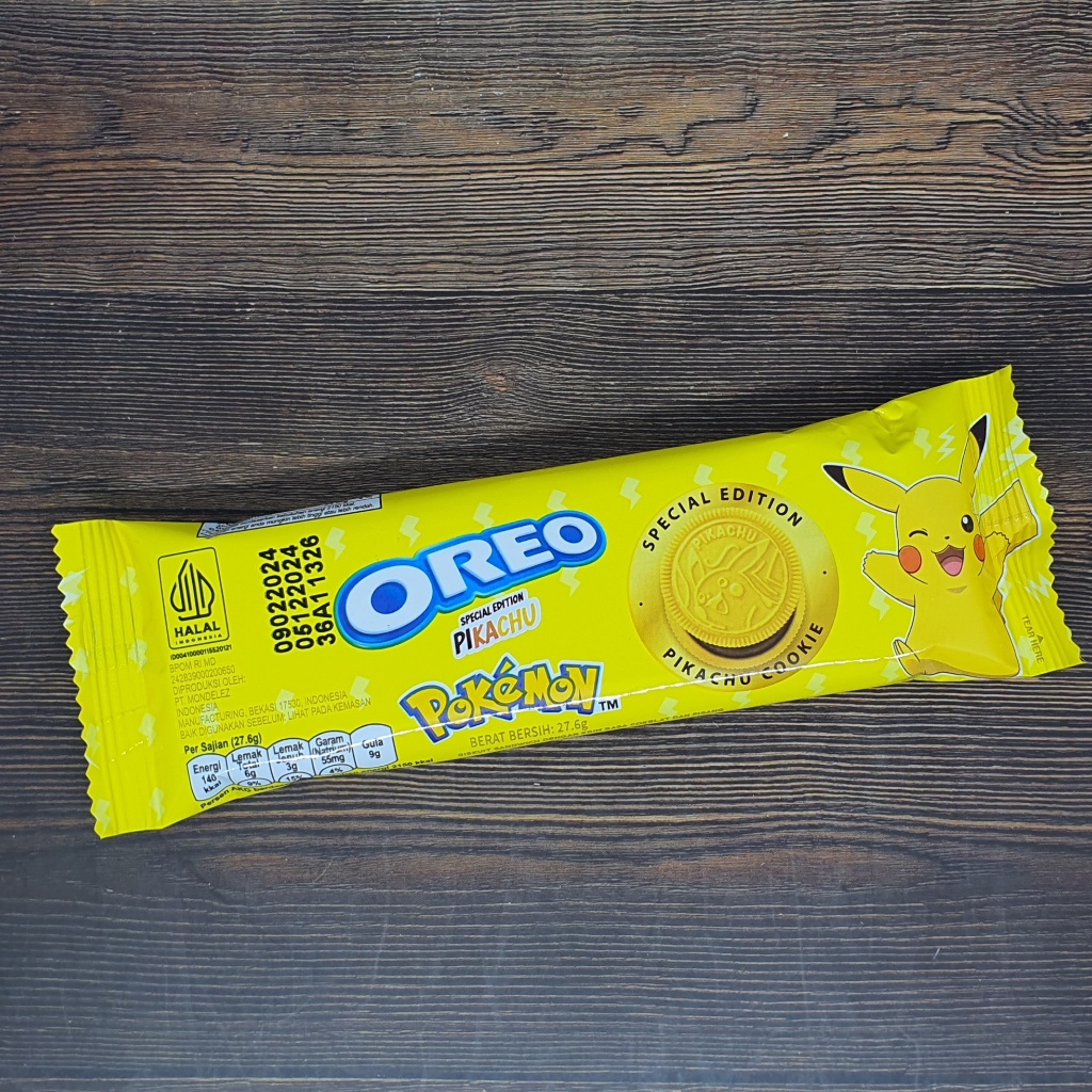 

Oreo Special Edition Pokemon Pikachu Cookie Rasa Pisang Cokelat Biskuit Kuning isi 3 Edisi Terbatas