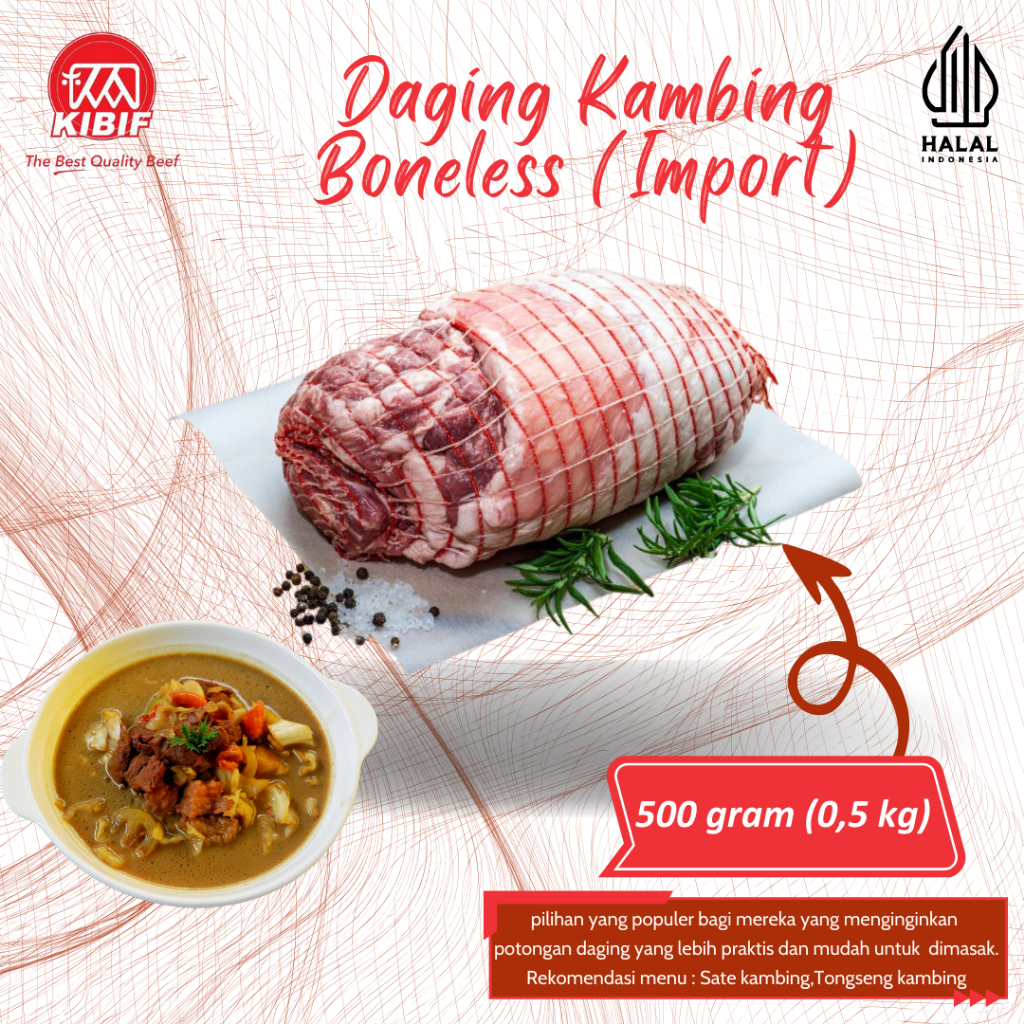 

Daging Kambing Boneless 500gr