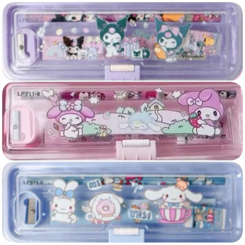 

Tempat pensil SANRIO tutup klip + set alat tulis / Kotak pensil sanrio set alat tulis / Kotak pensil tutup klip SANRIO / Pencil case sanrio