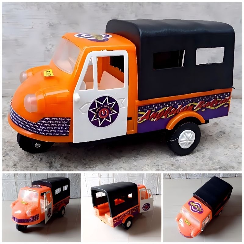 Mainan Bemo Klasik Murah Jalan Tanpa Baterai Roda Friction - Mobil Mobilan Miniatur Becak Motor Anti