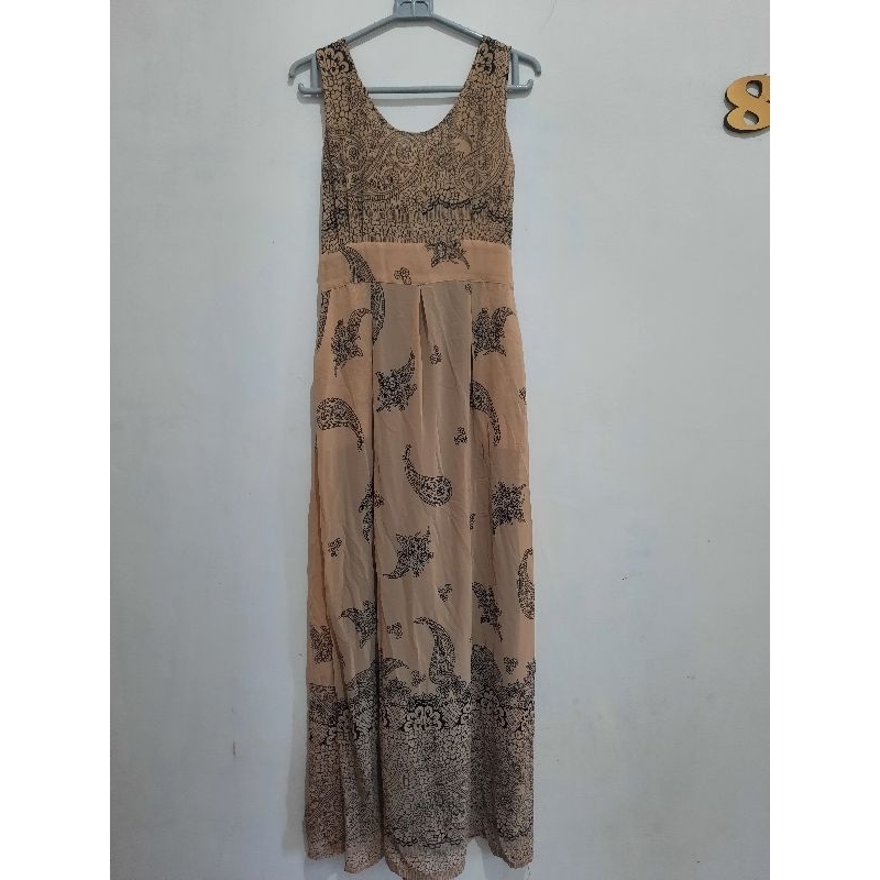 Dress Batik Daster Wanita Panjang Model Hawai Tanpa Lengan