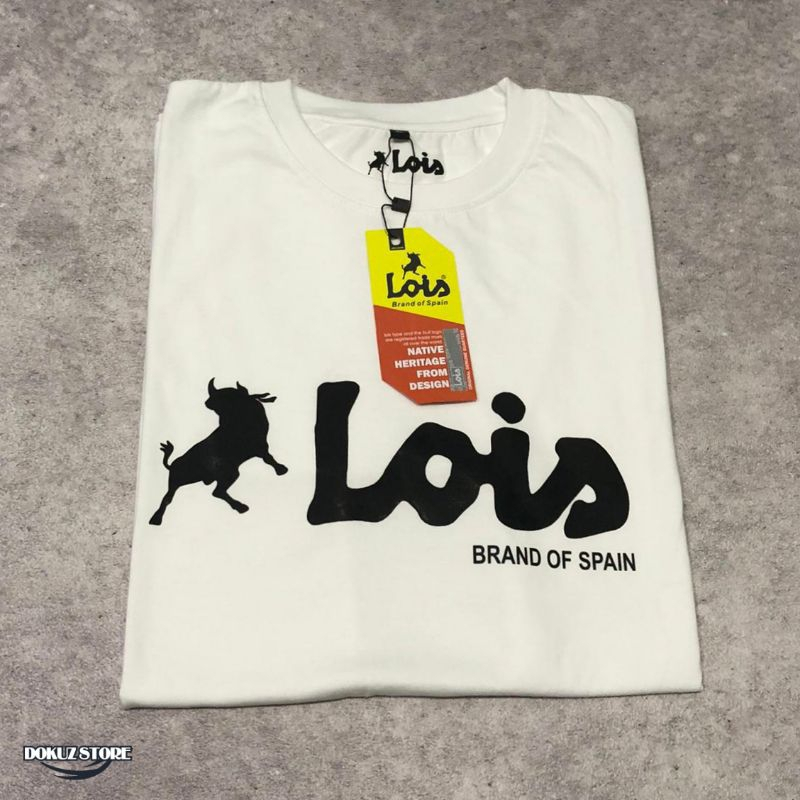 Kaos Pria Lois Original Katun Combed 24s Baju Distro Branded Premium Oblong Wanita Jumbo Oversize