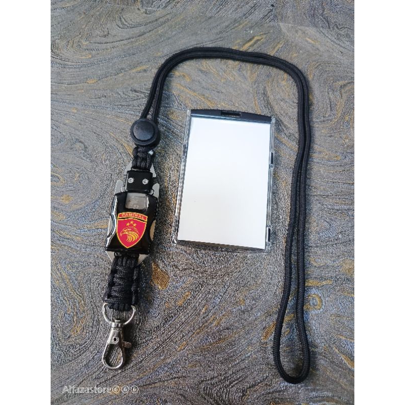 

Lanyard id card tactical holder logo paminal polri