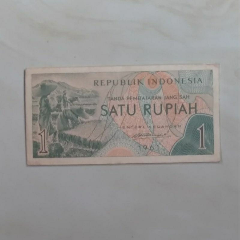 uang kertas 1 rupiah 1961