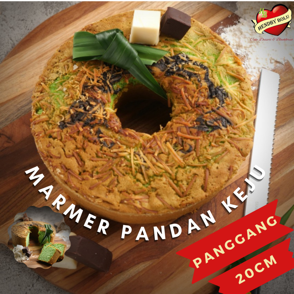 

Kue Bolu Marmer Pandan Keju Cake Bolu Marmer Pandan Panggang Lembut Spesial (Uk 20cm) / Marmer Cake