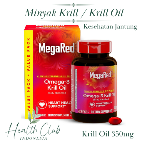 MegaRed Omega3 Krill Oil 350mg Value Pack - Mega Red Omega 3 Minyak Krill - Suplemen Kesehatan Jantu