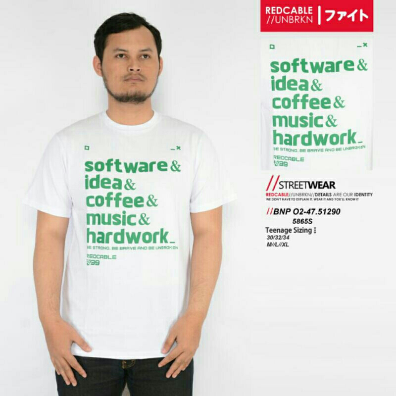 Kaos pendek Red Cable original