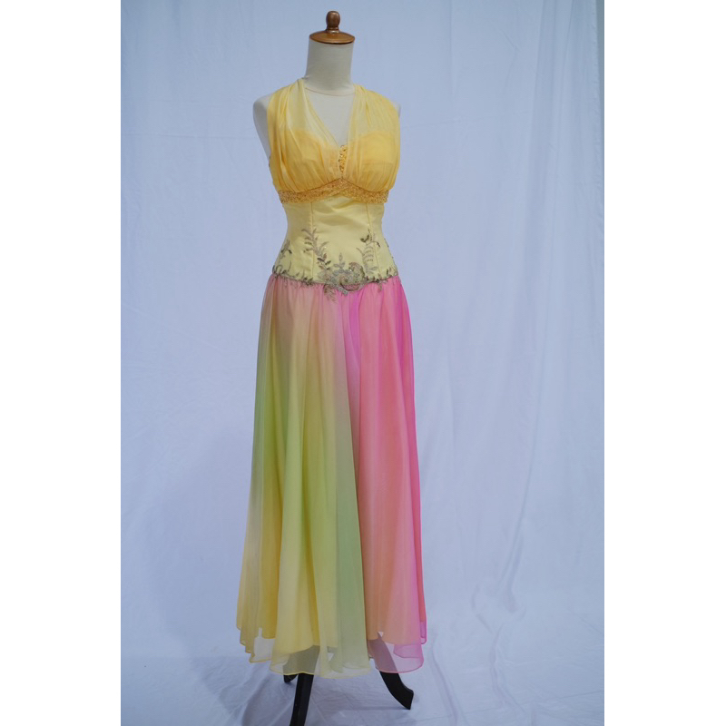 gaun pesta gradasi long dress