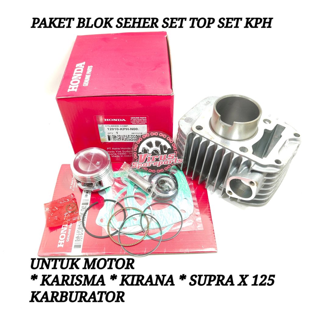 BLOK SEHER ASSY PLUS TOP SET KARISMA SUPRA X 125 KIRANA SUPRA X 125 KARBU KPH