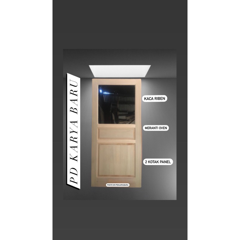 Pintu Kaca kayu meranti oven