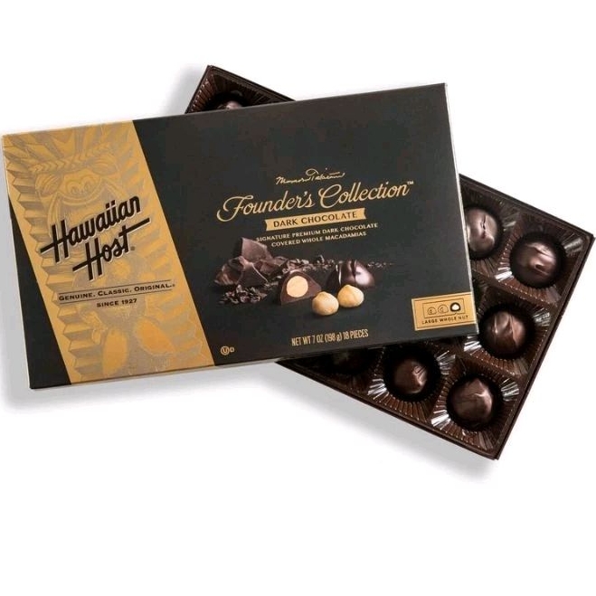

HAWAIIAN HOST Founder's Collection Dark Chocolate 18 Pieces 198g