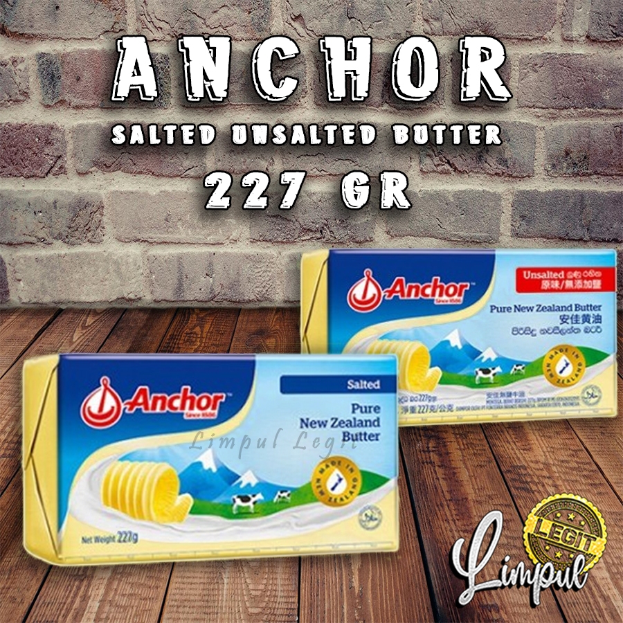 

Anchor Butter Salted & Unsalted 227gr (Only Instant Medan)