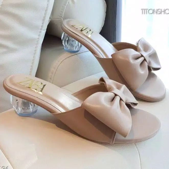 Sasakura Shoes High Heel Sepatu Hak Kaca Perempuan Dewasa Trendy Korean Style Kekinian Terbaru Konda
