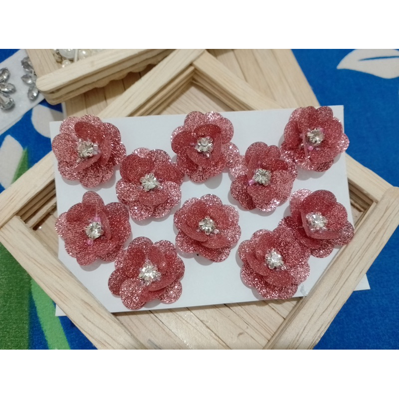 Payet Rangkai/ payet bunga Gliter- harga 1 bunga