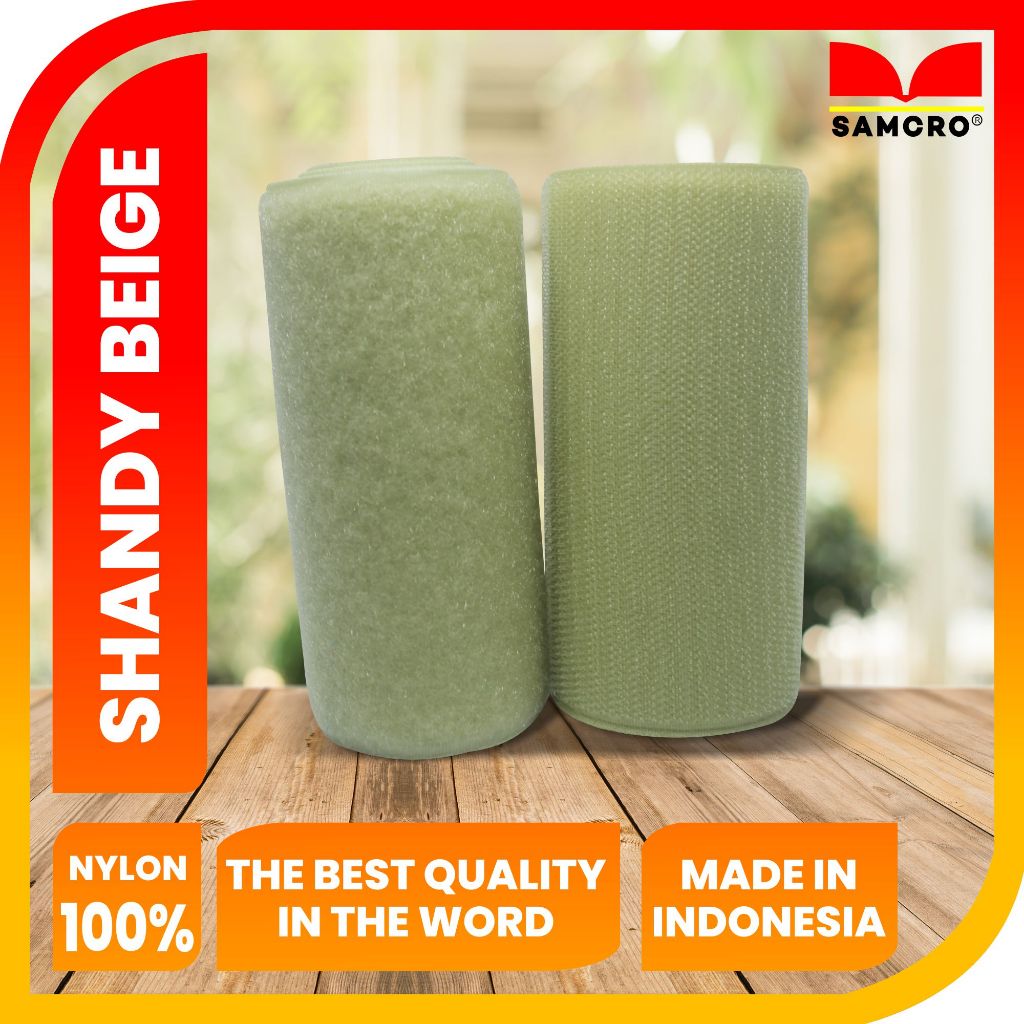 velcro tape perekat velcro serbaguna magic tape kretekan size 10cm warna shandy beige