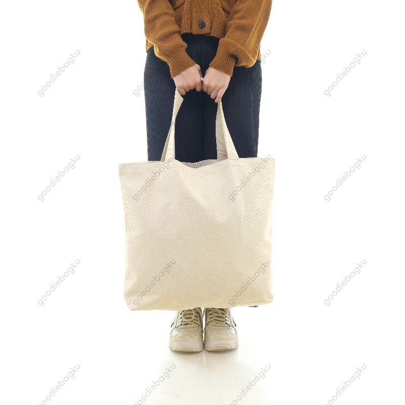 Tas Totebag Kanvas Polos Premium Tebal berbagai ukuran