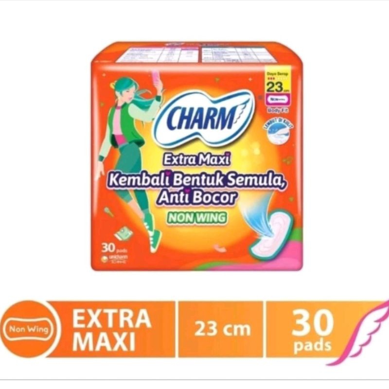 CHARM Extra Maxi 23cm non wing isi 30 pads