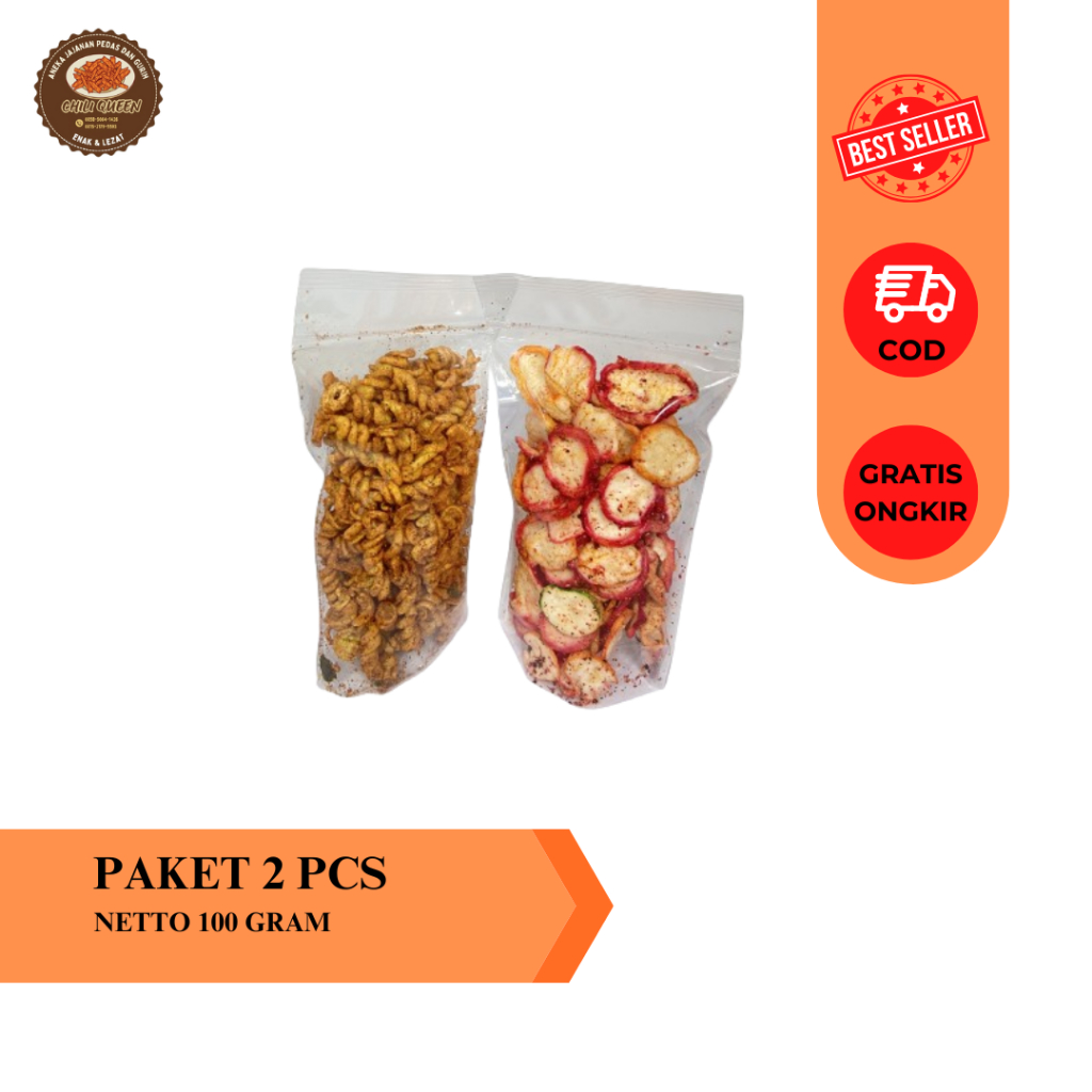 

Paket 2 Pcs 100 Gram Makaroni Spiral + Krupuk Seblak