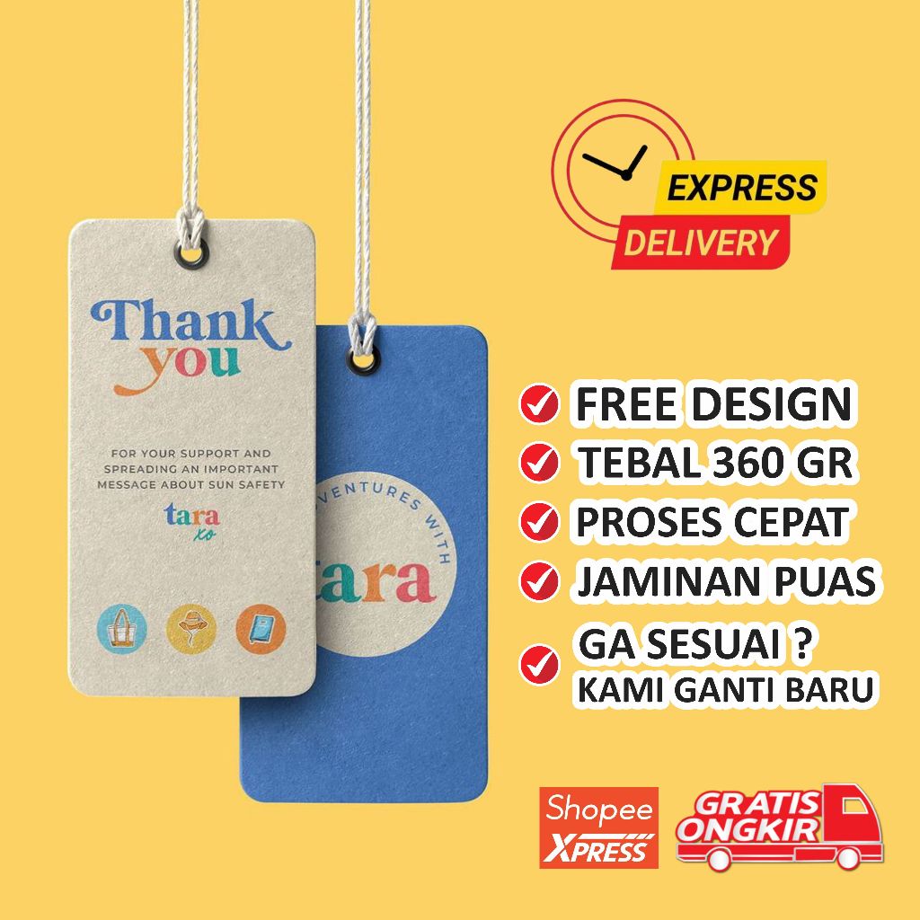 

CETAK HANGTAG 360 GR + GRATIS TALI NYLON | PREMIUM TEBAL | TANPA PO | READY STOCK | SEHARI JADI | CUSTOM HANGTAG