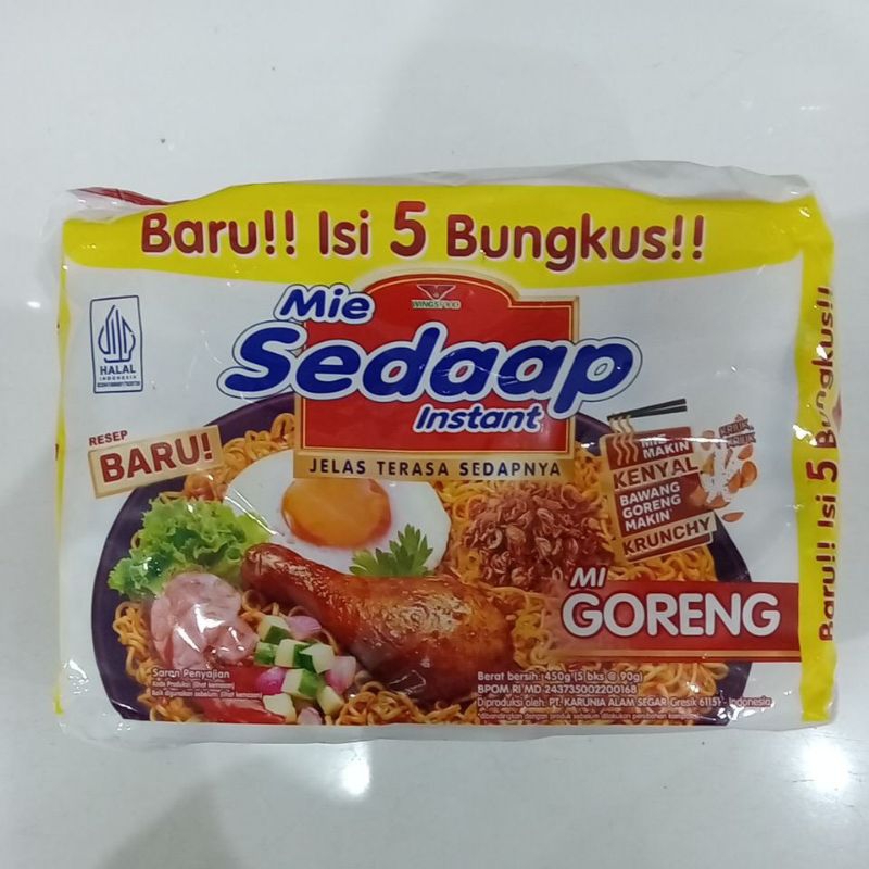 

Sedaap Mie Instan Goreng Isi 5 pcs @90 g / 450 gram Pack