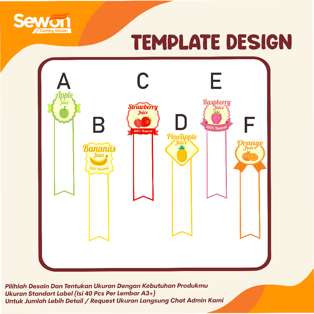 

Sticker lidah buah l free template l sticker makanan