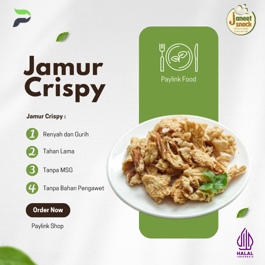 

JAMUR CRISPY | KERIPIK JAMUR TIRAM KRISPI PREMIUM | 250G | 500G | 1KG