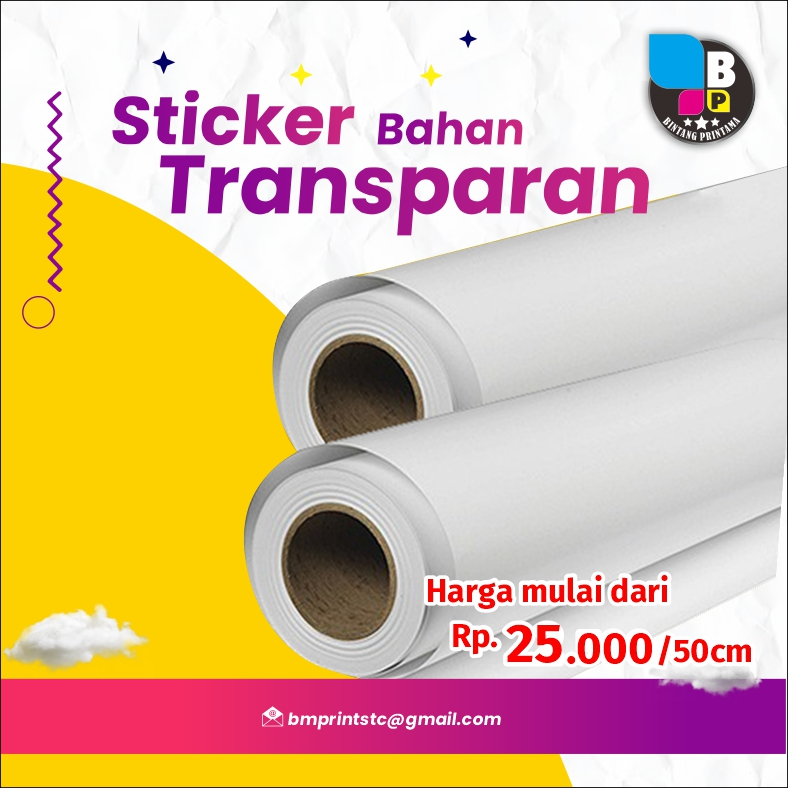 

CETAK STICKER INDOOR BAHAN TRANSPARAN ROLL METERAN (FILE SIAP CETAK)