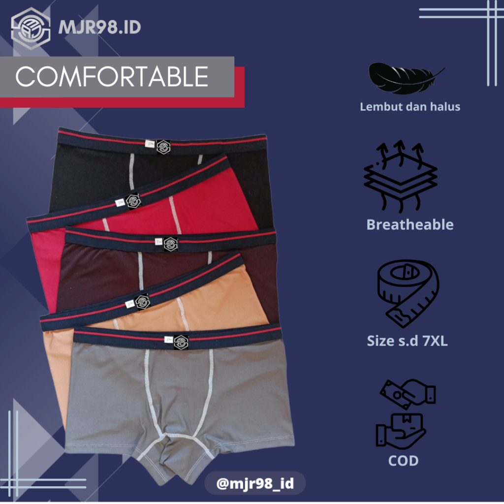 MJR Celana Dalam Pria Dewasa Boxer Premium - Underwear Spandex Jersey Import Original