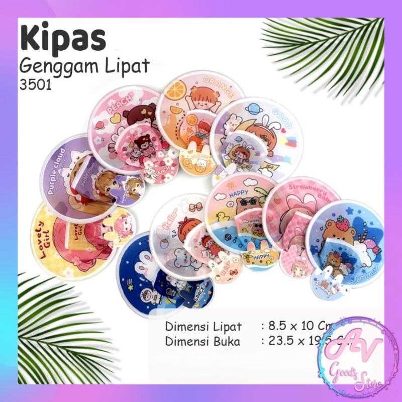 Kipas Tangan Lipat Mini / Kipas Karakter Lucu / Kipas Aesthetic Portable