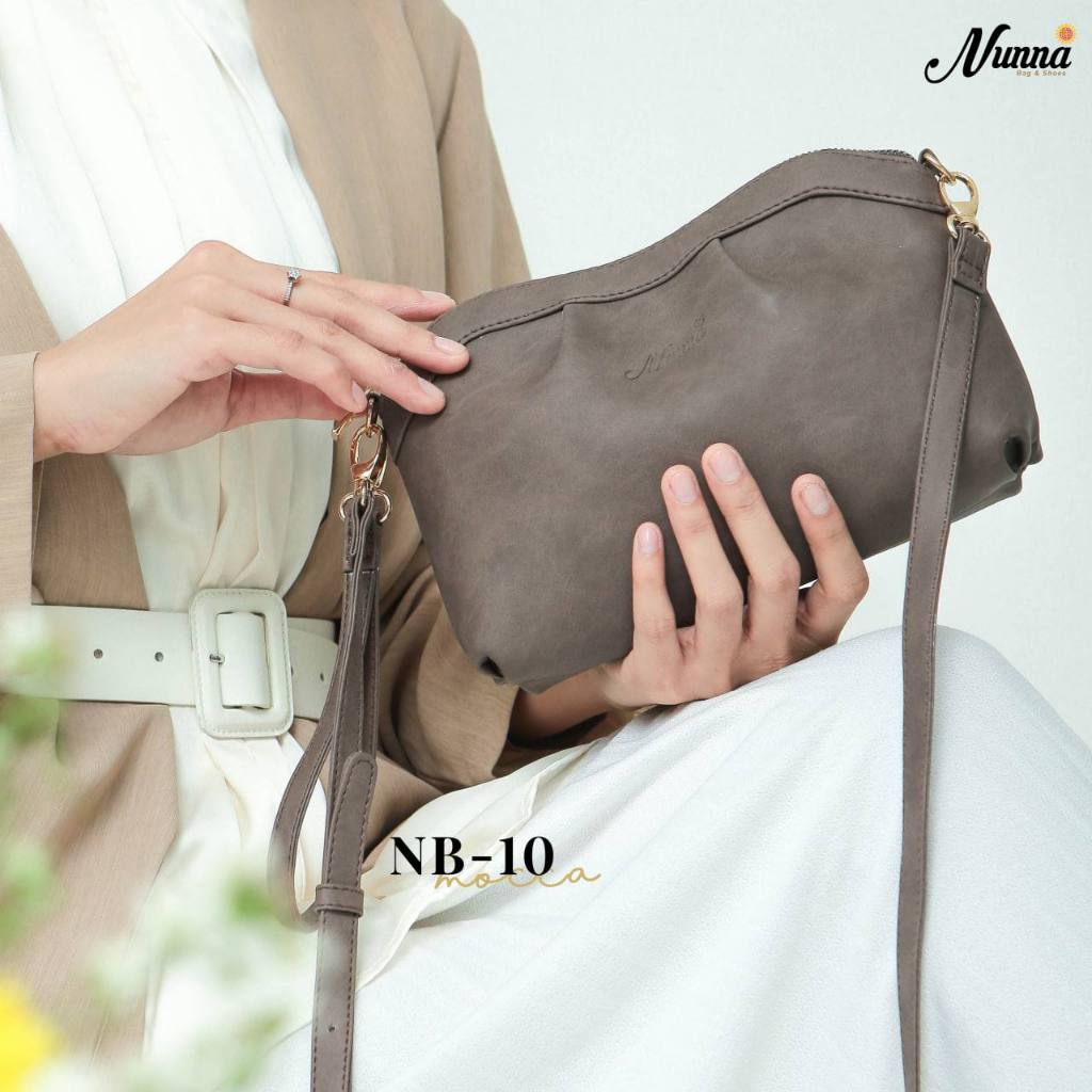 Nunna NB-10 Clutch and Sling Bag Wanita Simpel Untuk Semua Acara Bahan Sintetis Premium