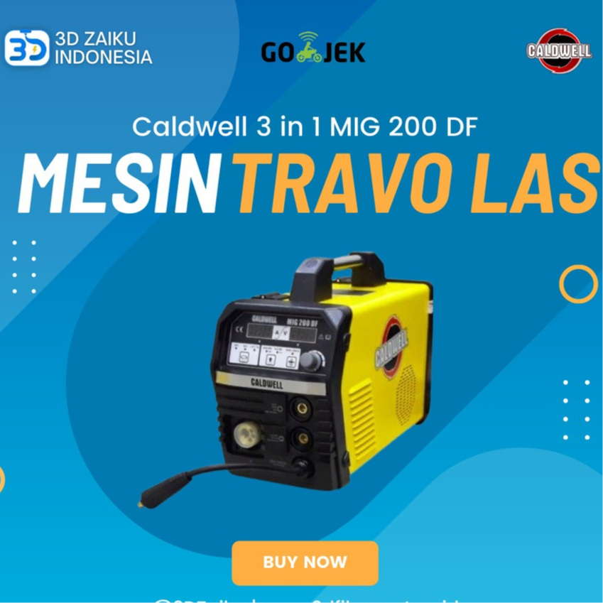 Original Caldwell 3 in 1 200 DF Mesin Travo Las Gasless Welding