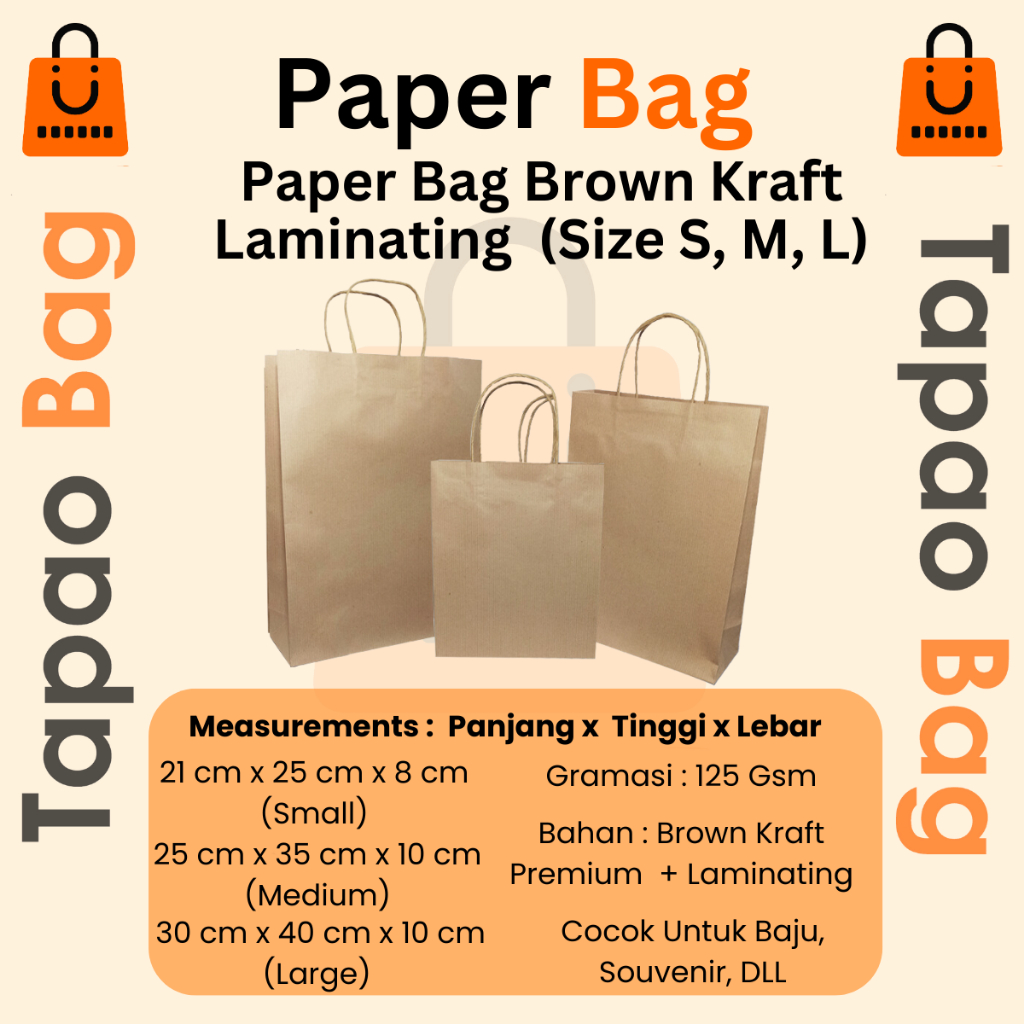 

Paper Bag Laminating 125 Gsm Kantong Belanja Kertas - Pcs