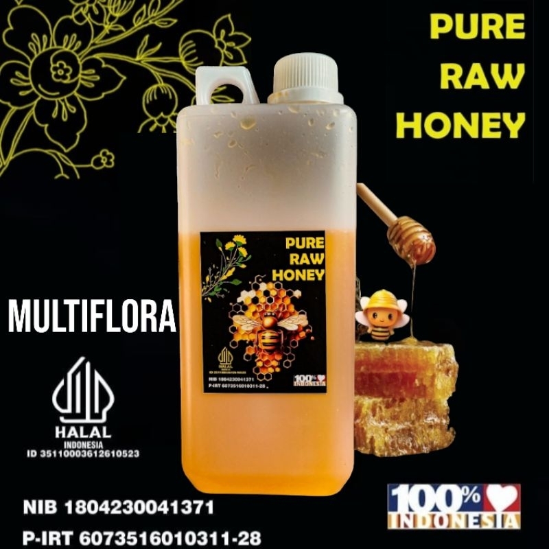 

[ GROSIR ] Madu Murni Nektar Multiflora Asli 100% 1 Kg Pure Natural Raw Honey