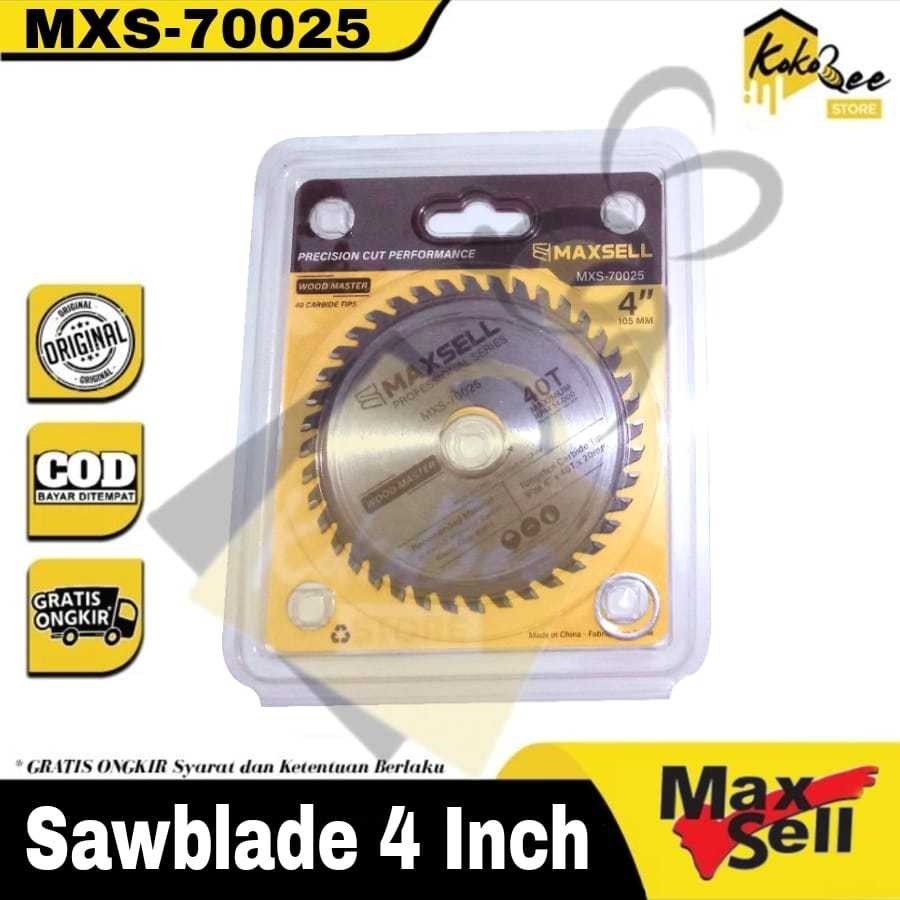 Maxsell SAW BLADE mata pisau saw blade 4 inch x 40T - Mata gergaji  4" - Circluar saw blade untuk po
