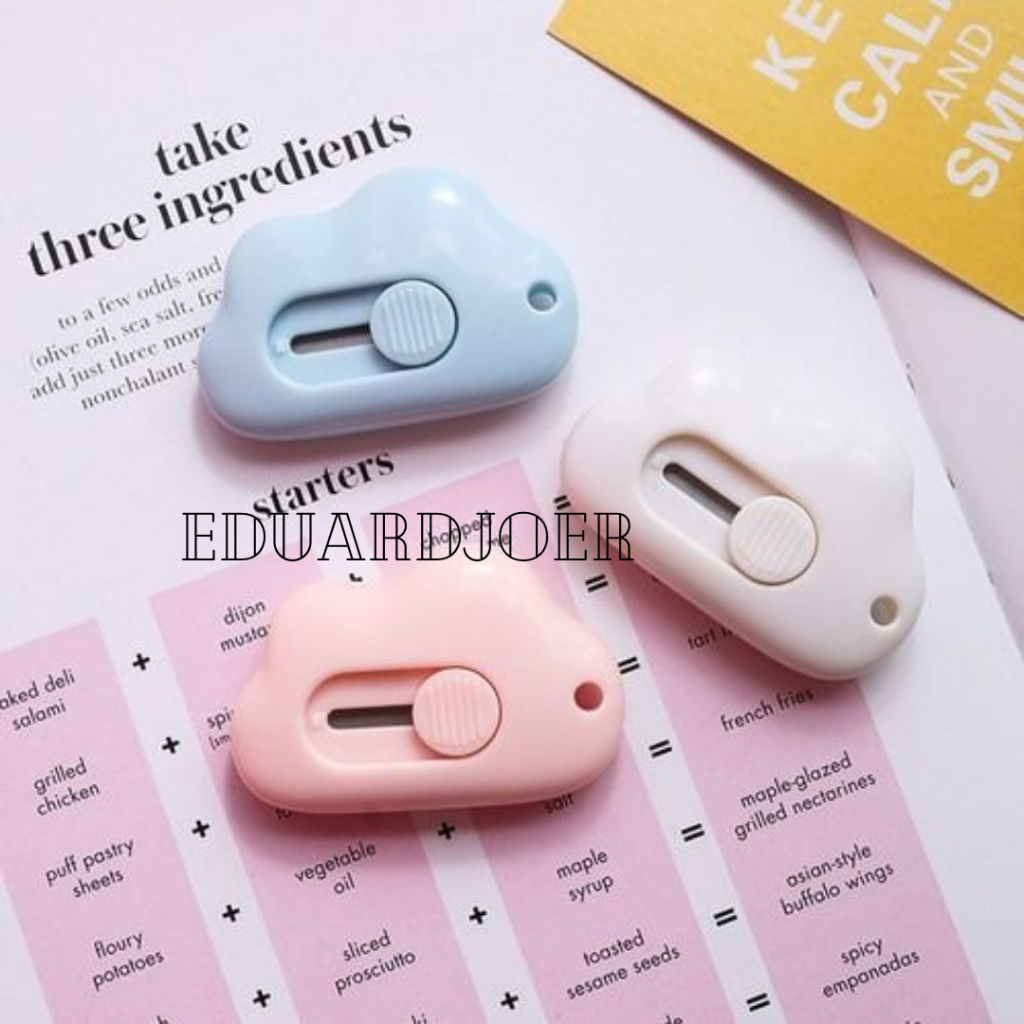 

Cutter Mini Pisau Kecil Silet Bentuk Awan ATK Pembuka Plakban Kertas||Cutter Mini Karakter Awan Cloud Shape / Pisau Pemotong Kertas Kecil Lucu / Cutter Import Portable Serbaguna