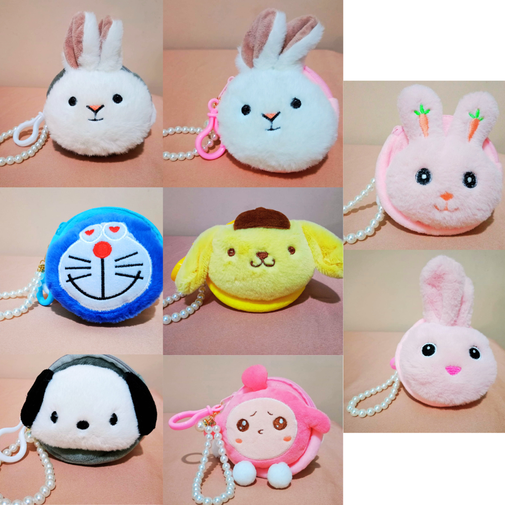 DOMPET KOIN MUTIARA DOMPET BONEKA PEARL DOMPET MINI BULU LUCU DOMPET KECIL KARAKTER LUCU DOMPET UNIK
