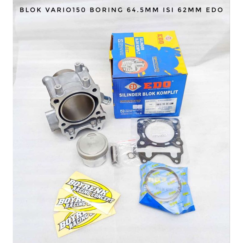 CYLINDER BLOCK VARIO 150 BORE UP ISI PISTON 62 EDO - BOYRENK RACING