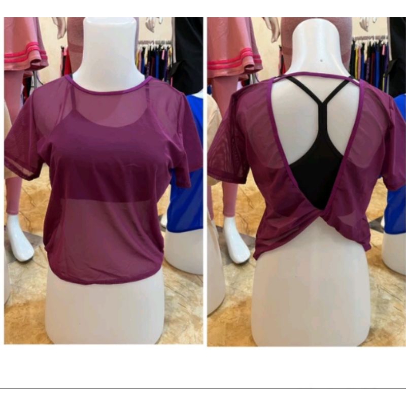 Outwear Mesh Active Sport  Baju Olah Raga  wanita yoga pilates gym Sport