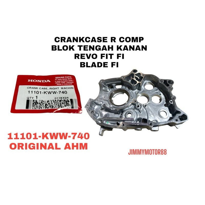 CRANKCASE COMP R BLOK BAK TENGAH KANAN REVO FIT FI BLADE FI INJEKSI ORIGINAL AHM 11101-KWW-740