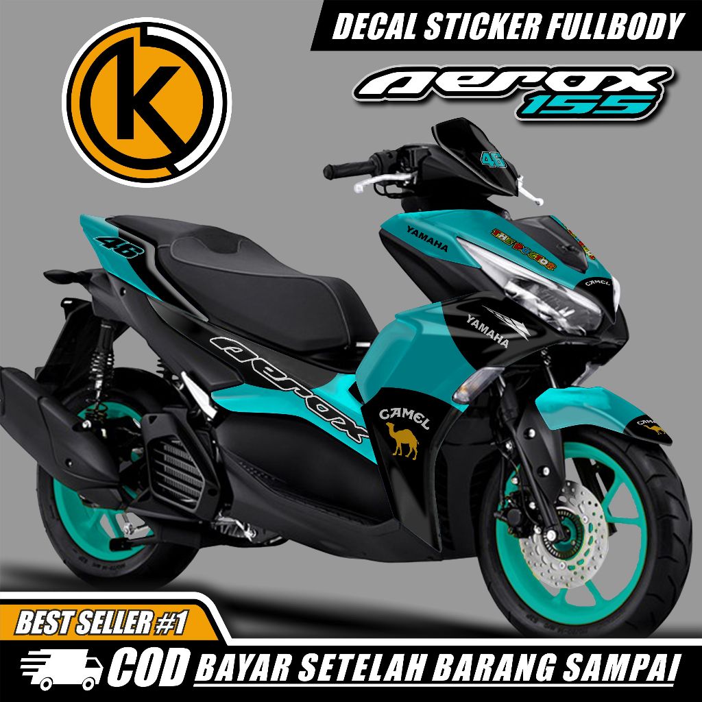 Decal Sticker Aerox New Striping Fullbody Aerox New Camel