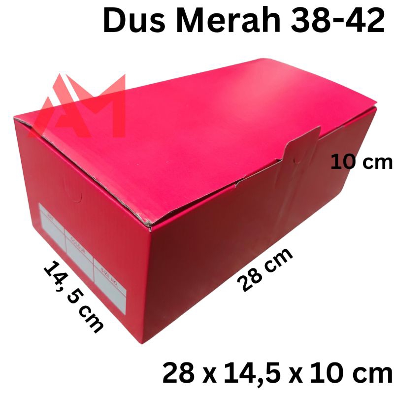 

KARDUS BOX DUS SEPATU 28x14,5x10 CM MERAH 38-42
