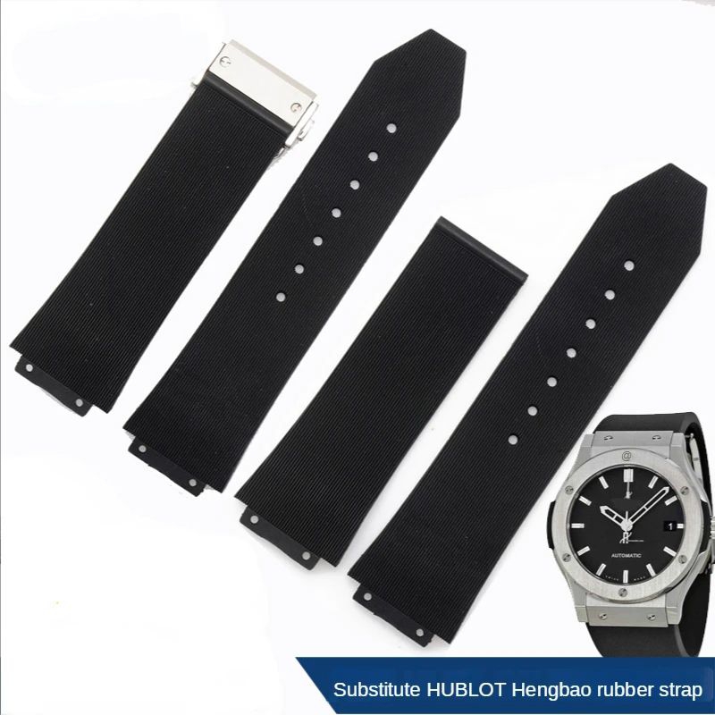 Strap Tali Jam Tangan Hublot Geneve Bing Bang Lug 24mm buckle 22mm Tali Jam Hublot Rubber Salur