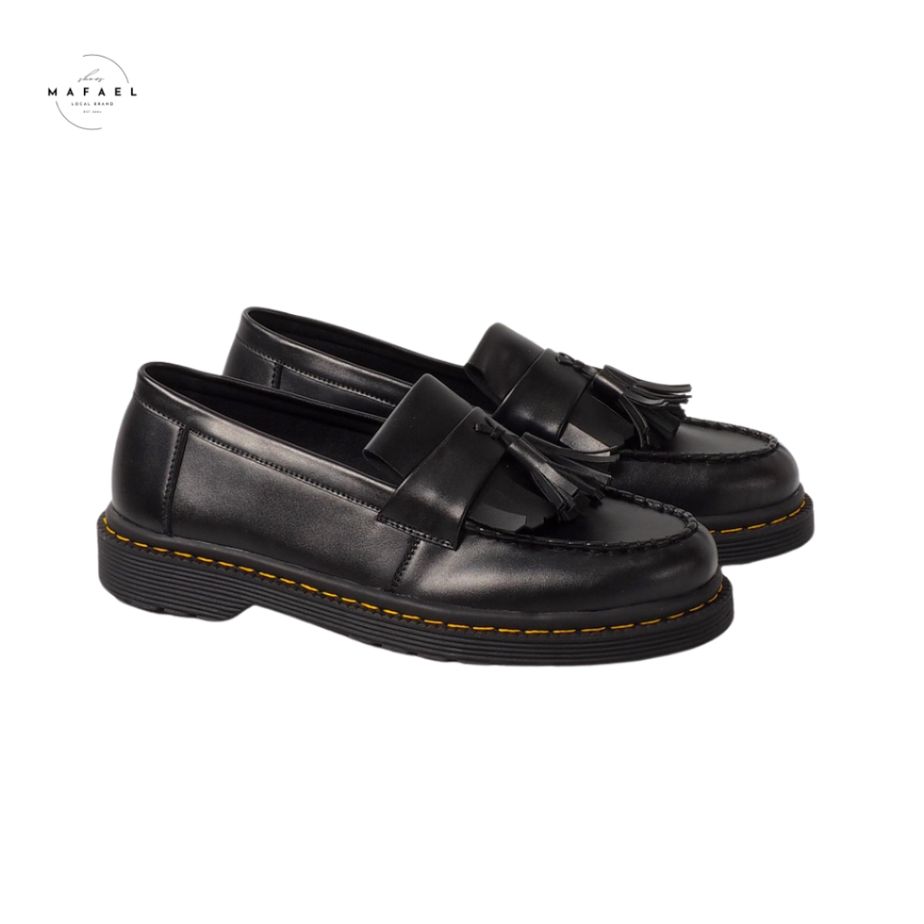 Sepatu Loafers Pria Hitam Original | Sepatu Dokmart Formal Casual Pria Elegan | Sepatu Loafers Kerja