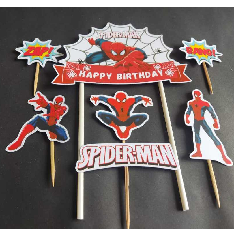 topper spiderman avenger hiasan kue ulang tahun