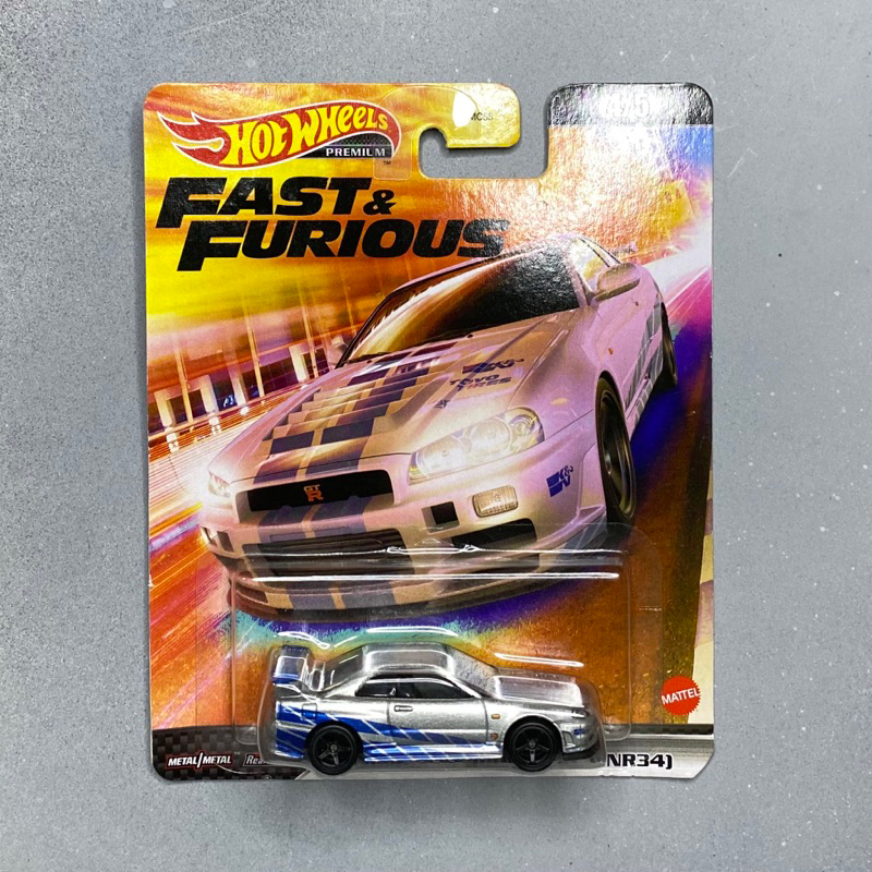HotWheels Nissan Skyline GTR R34 Fast and Furious Card Kuning