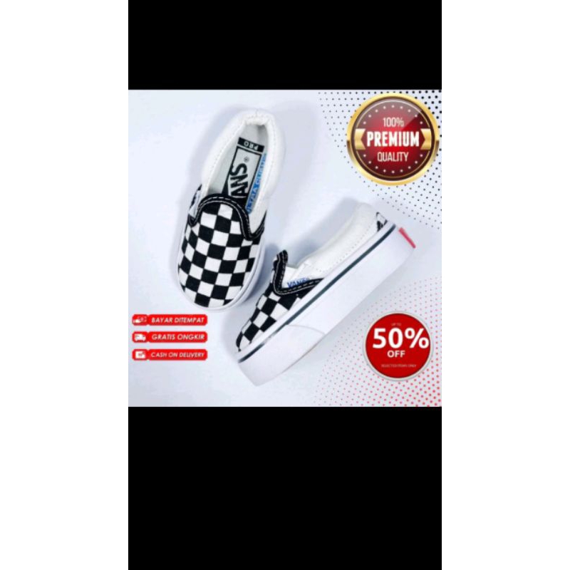 SEPATU VANS1 SLIPON PUTIH MODEL CATUR UNTUK ANAK LAKI-LAKI&PEREMPUAN SIZE (20-35) BONUS KAOS KAKI